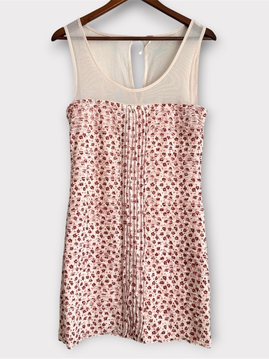 Free People Dresses & Skirts - Free People Bitsy Ditsy Shimmy Floral Mesh Ruffle Keyhole Bodycon Dress Medium